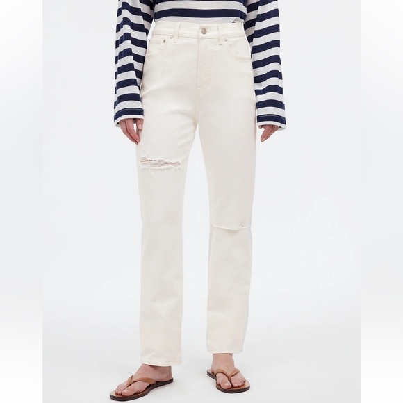 Madewell The Tall '90s Straight Jean in Tile White size 27T NWT NP520 - Picture 2 of 14